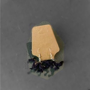 Handmade dangle drop earrings mini dragon purple dragon alt earrings